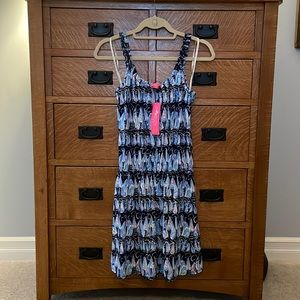 BNWT Lilly Pulitzer Loro Romper in Low Tide Navy Sails and Stripes Size XS